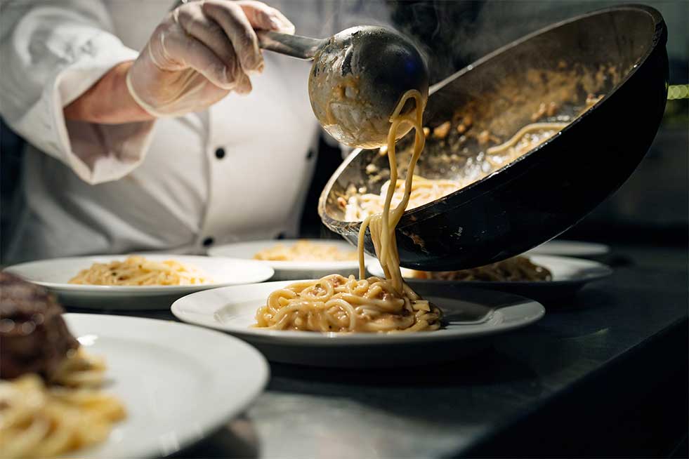 chef making pasta